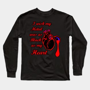 Black Metal Heart Long Sleeve T-Shirt